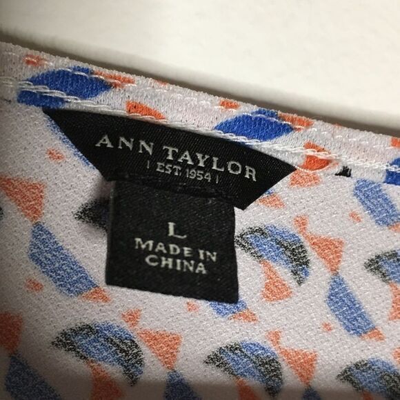 Ann Taylor Aztec blouse top tiered asymmetrical - Picture 2 of 5